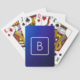 Baraja De Cartas Simple gradiente ombre azul oscuro moderno y monog
