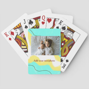 Baraja De Cartas simple minimal AGREGA TU FOTO TEXTO NAVIDAD amaril