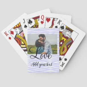 Baraja De Cartas simple minimal añade tu nombre foto acuarela amor