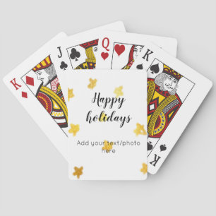 Baraja De Cartas simple minimal añade tu texto foto felices fiestas