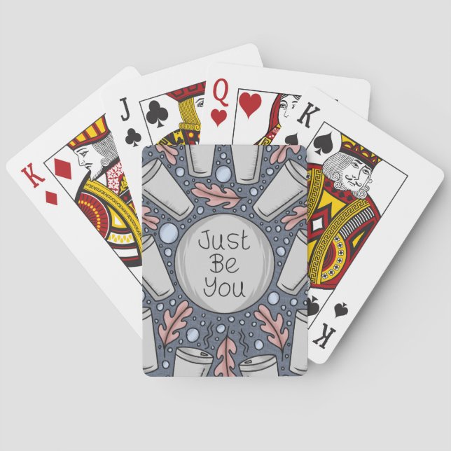 Baraja De Cartas Simplemente sé tú - ilustración a mano alzada (Reverso)