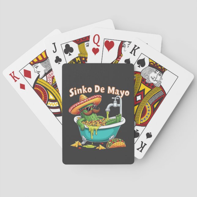 Baraja De Cartas Sinko de Mayo"Funny Cinco de Mayo Cactus (Reverso)