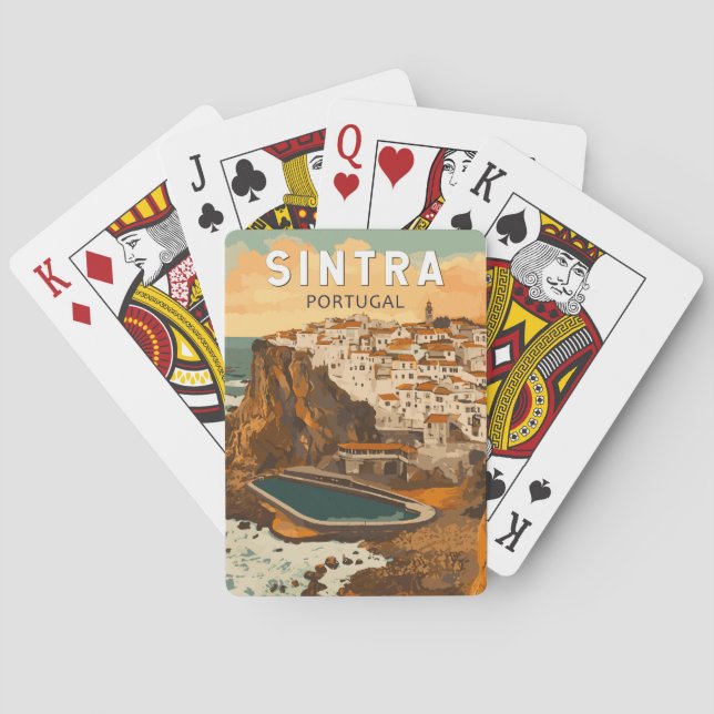 Baraja De Cartas Sintra Portugal Ilustracion Viajes de arte (Reverso)