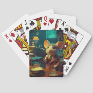 Baraja De Cartas Sir Mouse en una chaqueta de tabaco