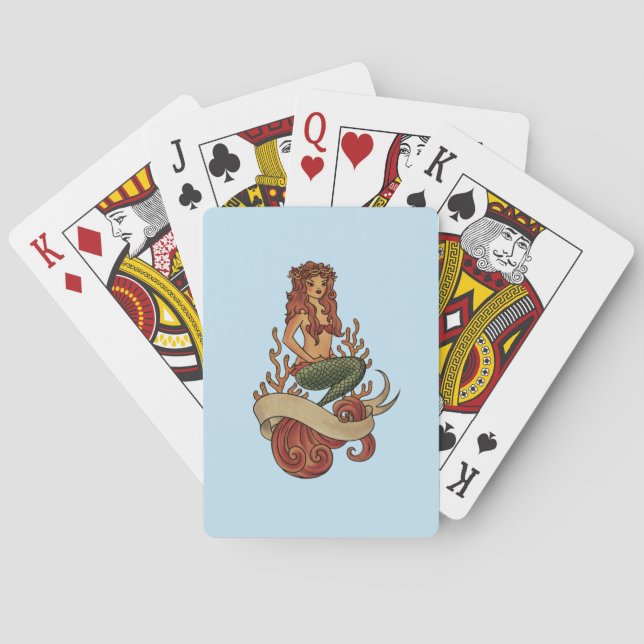 Baraja De Cartas sirena (Reverso)