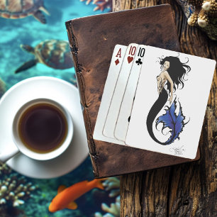 Baraja De Cartas Sirena azul tribal