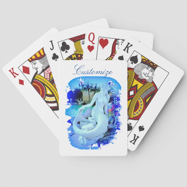 Baraja De Cartas Sirena blanca sentada Thunder_Cove (Reverso)