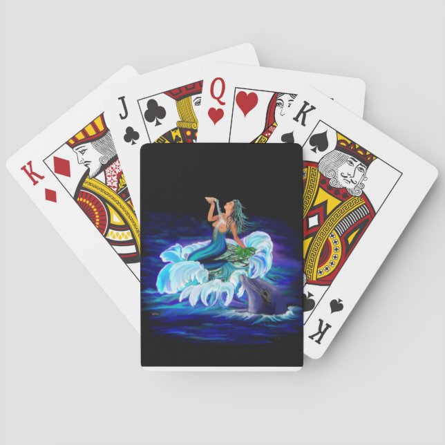 Baraja De Cartas Sirena con delfín (Reverso)