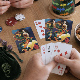 Baraja De Cartas Sirena de Koi Hipnotizante Dragón de Agua Fantasía
