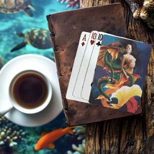 Baraja De Cartas Sirena de Koi Hipnotizante Dragón de Agua Fantasía