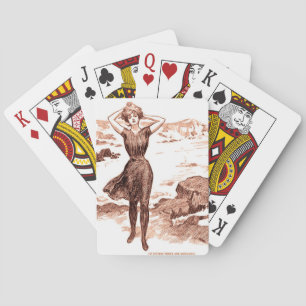 Baraja De Cartas Sirena de playa Gibson Girl vintage Belleza de bañ