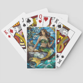 Baraja De Cartas Sirena de vidrio manchado