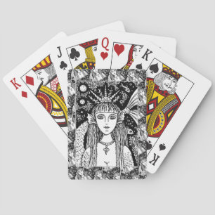 BARAJA DE CARTAS SIRENA GÓTICA, SIRENA DEL MAR NEGRO FANTASÍA CAPRI