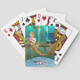 Baraja De Cartas Sirena joven fantasía submarina para niños