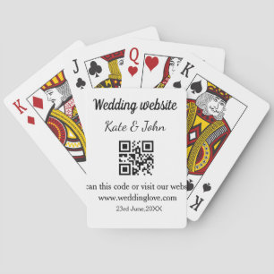 Baraja De Cartas Sitio web de boda simple minimal QR código agregar