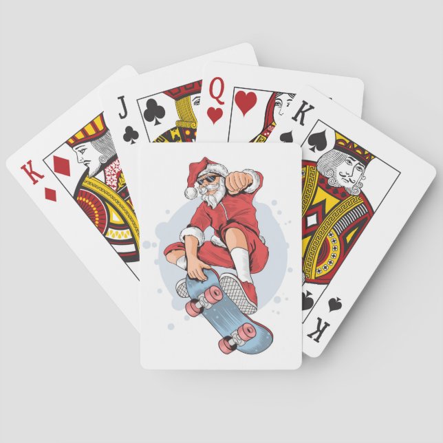 Baraja De Cartas Skateboarder Skateboard Snowman (Reverso)