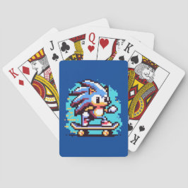 Baraja De Cartas Skater Hedgehog Fast & Fun Pixel Art Skateboarding