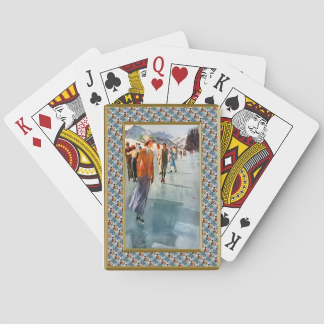 Baraja De Cartas Skating on the lake (Reverso)