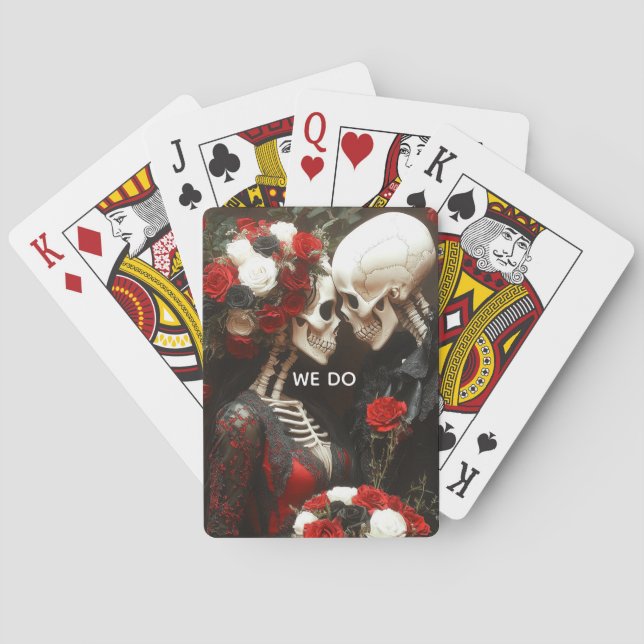 Baraja De Cartas Skeleton Boda Negro y Rojo (Reverso)