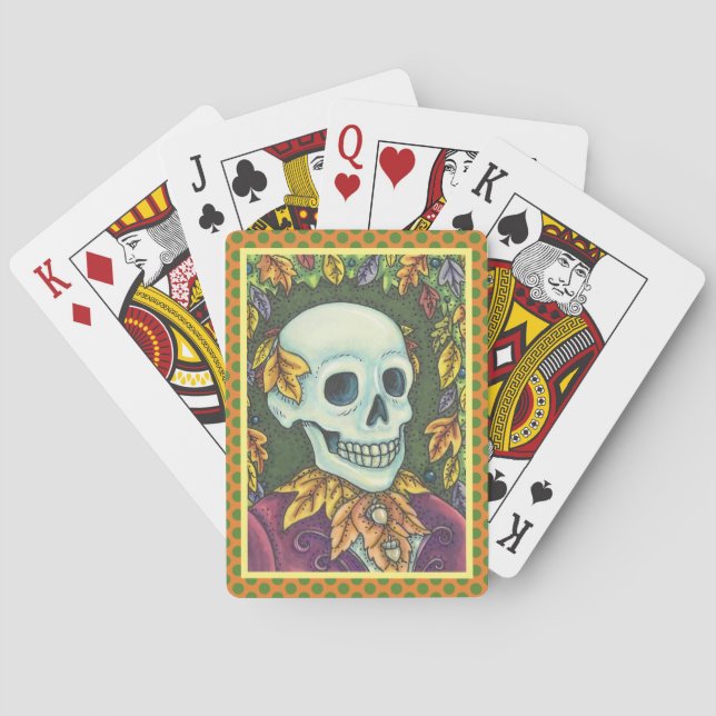 BARAJA DE CARTAS SKELETON, GÓTICO GENTLEMAN SKULL, SOCIEDAD DE HOJA (Reverso)