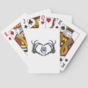 Baraja De Cartas Skeleton Heart Hands Classic Design para Halloween