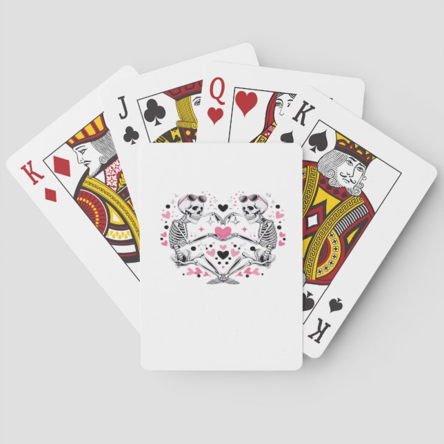 Baraja De Cartas Skeleton Heart Hands Classic Viral (Reverso)