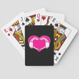 Baraja De Cartas Skeleton Heart Hands Gothic Valentine Classic