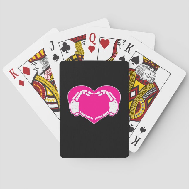 Baraja De Cartas Skeleton Heart Hands Gothic Valentine Classic (Reverso)