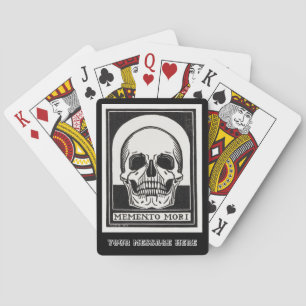 Baraja De Cartas Skeleton Skull personalizado en blanco y negro