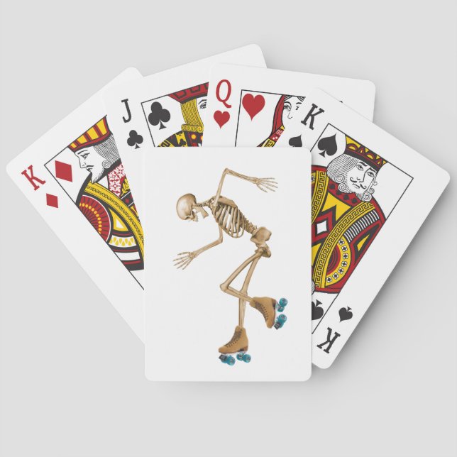 Baraja De Cartas Skeleton sobre los patines para rodar (Reverso)