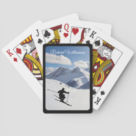Baraja De Cartas Skiing with Skier Silhouette - Personalize