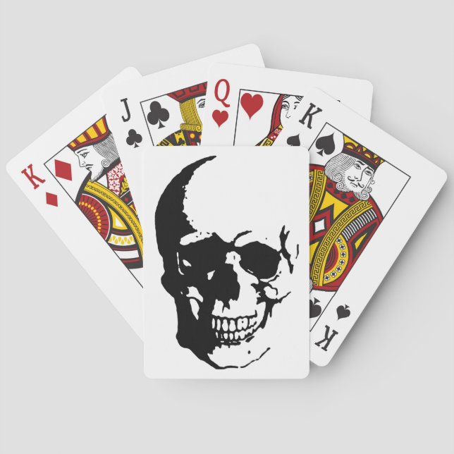 Baraja De Cartas Skull - Arte Metalizado negro y blanco (Reverso)