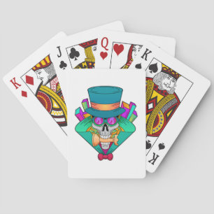 Baraja De Cartas Skull en ajedrez con pieza de ajedrez Rook