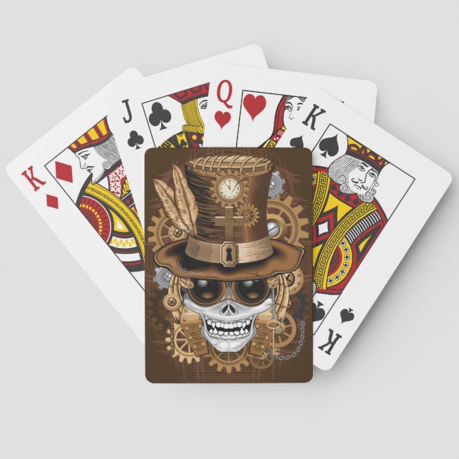 Baraja De Cartas Skull Steampunk Voodoo Retro Machine (Reverso)