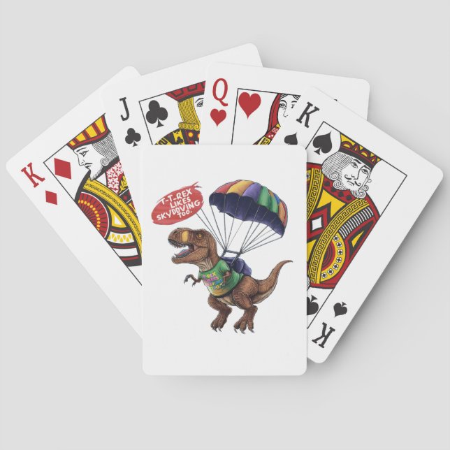 Baraja De Cartas Skydiving T-Rex (Reverso)