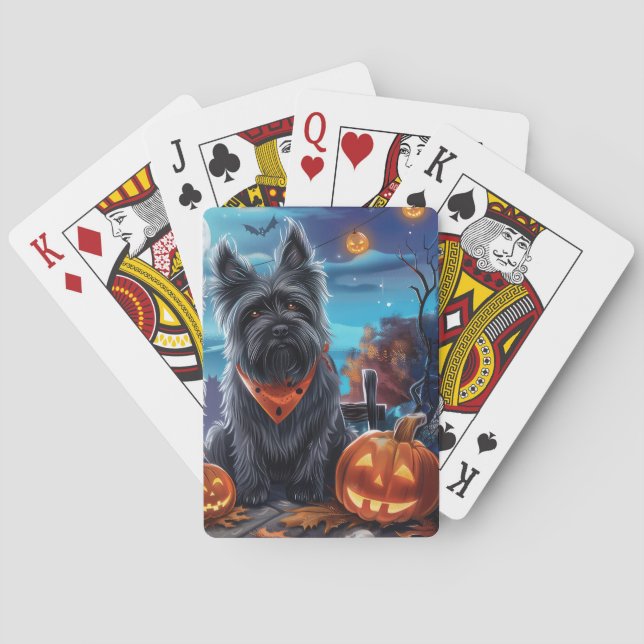 Baraja De Cartas Skye Terrier Halloween Spooki (Reverso)