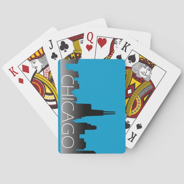 Baraja De Cartas Skyline de Chicago (Reverso)