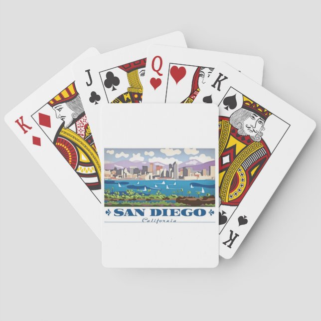 Baraja De Cartas Skyline de San Diego (Reverso)