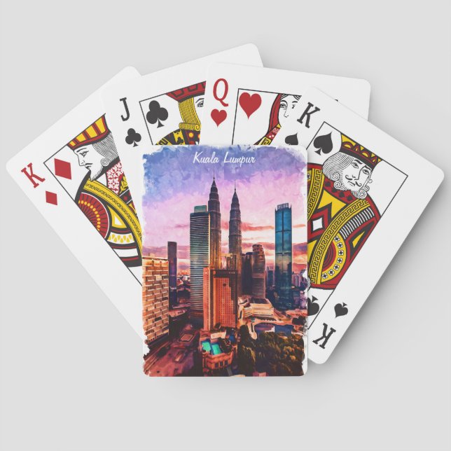 Baraja De Cartas Skyline Kuala Lumpur de Malasia (Reverso)