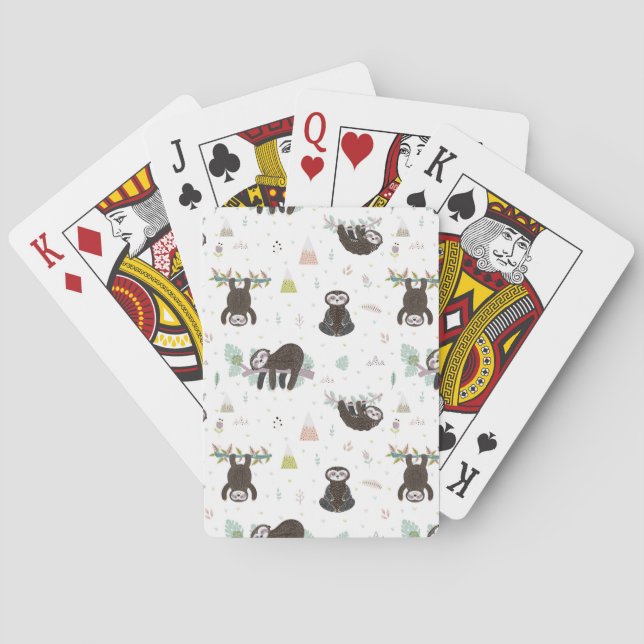 Baraja De Cartas Sleepy Sweet Sloth Pattern (Reverso)