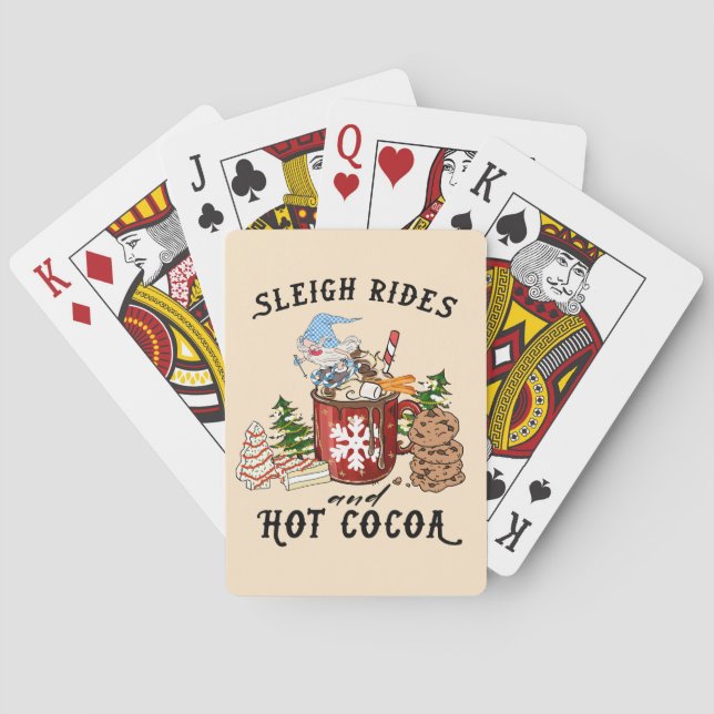 Baraja De Cartas Sleigh Rides y Hot Cocoa - Gnome escandinavo (Reverso)