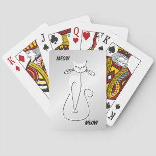 Baraja De Cartas Slinky Black Cat Meow Meow Green Eyes en plata