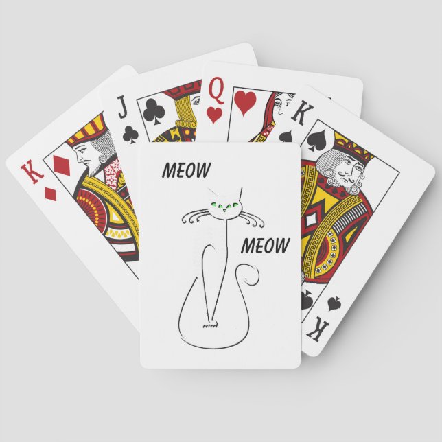 Baraja De Cartas Slinky Black Cat Meow Meow Personalizado Textos Oj (Reverso)