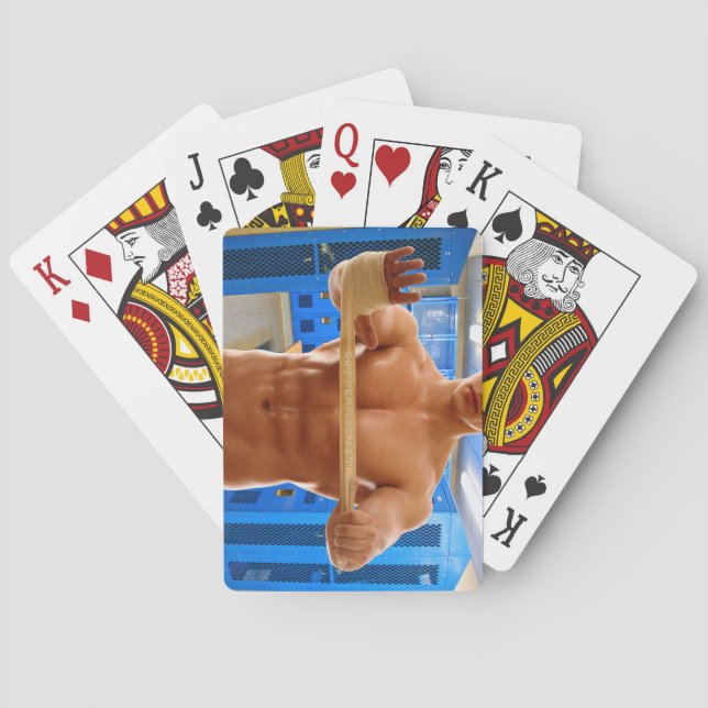 Baraja De Cartas SlipperyJoe hombre muscular abs vestuario de baldo (Reverso)