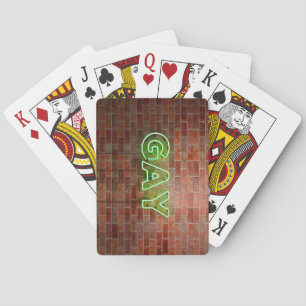 Baraja De Cartas SlipperyJoe iluminó el letrero de neón gay brillan