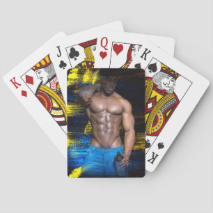 Baraja De Cartas SlipperyJoe's artistic Black Muscular Man gay prid