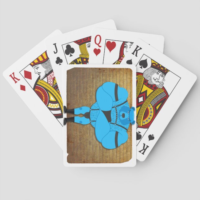 Baraja De Cartas SlipperyJoe's gay musgo personalizado thong leathe (Reverso)