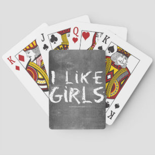 Baraja De Cartas SlipperyJoe's I Like Chicas sucia pizarra de tiza 