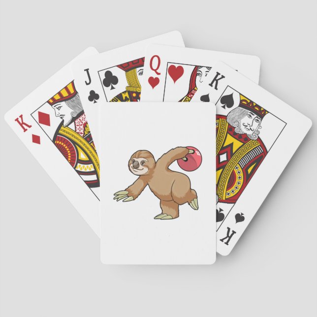 Baraja De Cartas Sloth at Bowling with Bowling ball (Reverso)