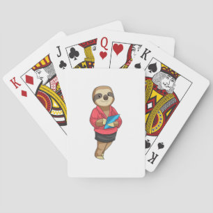 Baraja De Cartas Sloth como secretario con Notepad